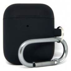 Силиконовый чехол c карабином для AirPods Hang Case Black