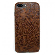 Чехол Leather Crocodile Luxury Case Brown для iPhone 8 Plus/7 Plus