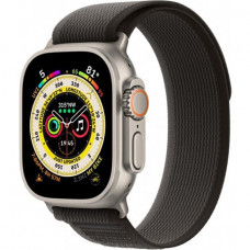 Apple Watch Ultra 49mm Titanium Case with Black Gray Trail Loop