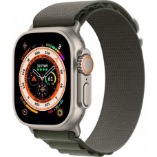 Apple Watch Ultra 49mm Titanium Case with Green Alpine Loop