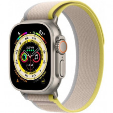 Apple Watch Ultra 49mm Titanium Case with Yellow Beige Trail Loop