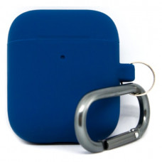 Силиконовый чехол c карабином для AirPods Hang Case Blue